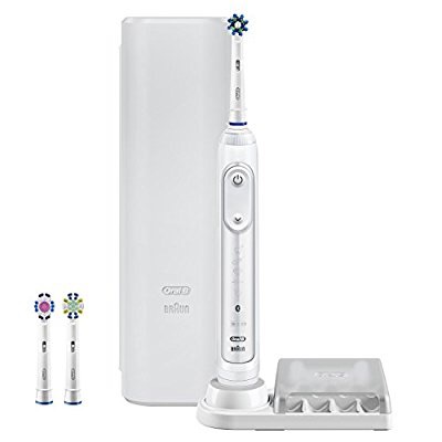 Oral-B Pro 7500 SmartSeries Electric Rechargeable Toothbrush with 3 Replacement Brush heads, Bluetooth Technology and Travel Case, Powered by Braun 电动牙刷