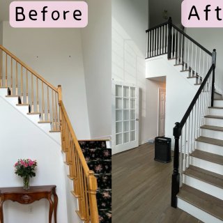 🔨楼梯改造2️⃣🌀地板色号➕DIY刷漆...