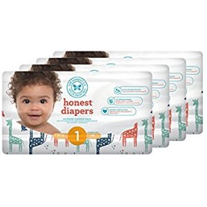 Honest Baby Diapers, Multi Colored Giraffes, Size 1, 176 Count