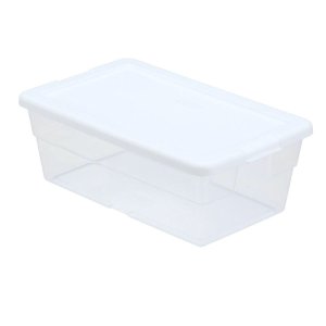Sterilite 6 Qt. Storage Box in White and Clear Plastic @ The Home Depot
