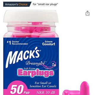 Mack's 柔软一次性泡沫耳塞 50副 粉色