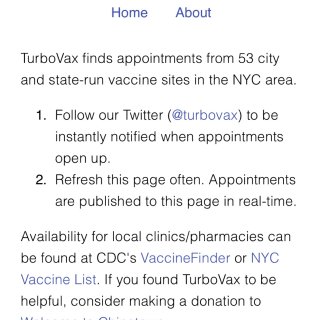 纽约-查找疫苗站Turbovax...