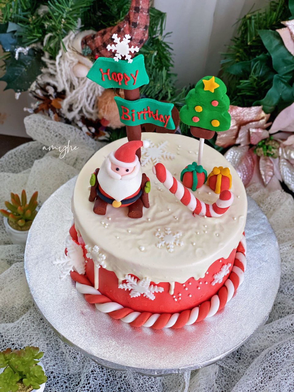 圣诞造气氛—可爱圣诞老人造型蛋糕🎅