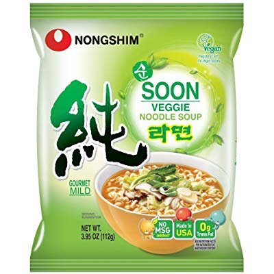 NongShim Soon Noodle Soup Veggie 3.95 Ounce Pack of 10