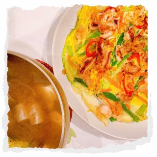 😋韩式海鲜葱饼+大酱汤...