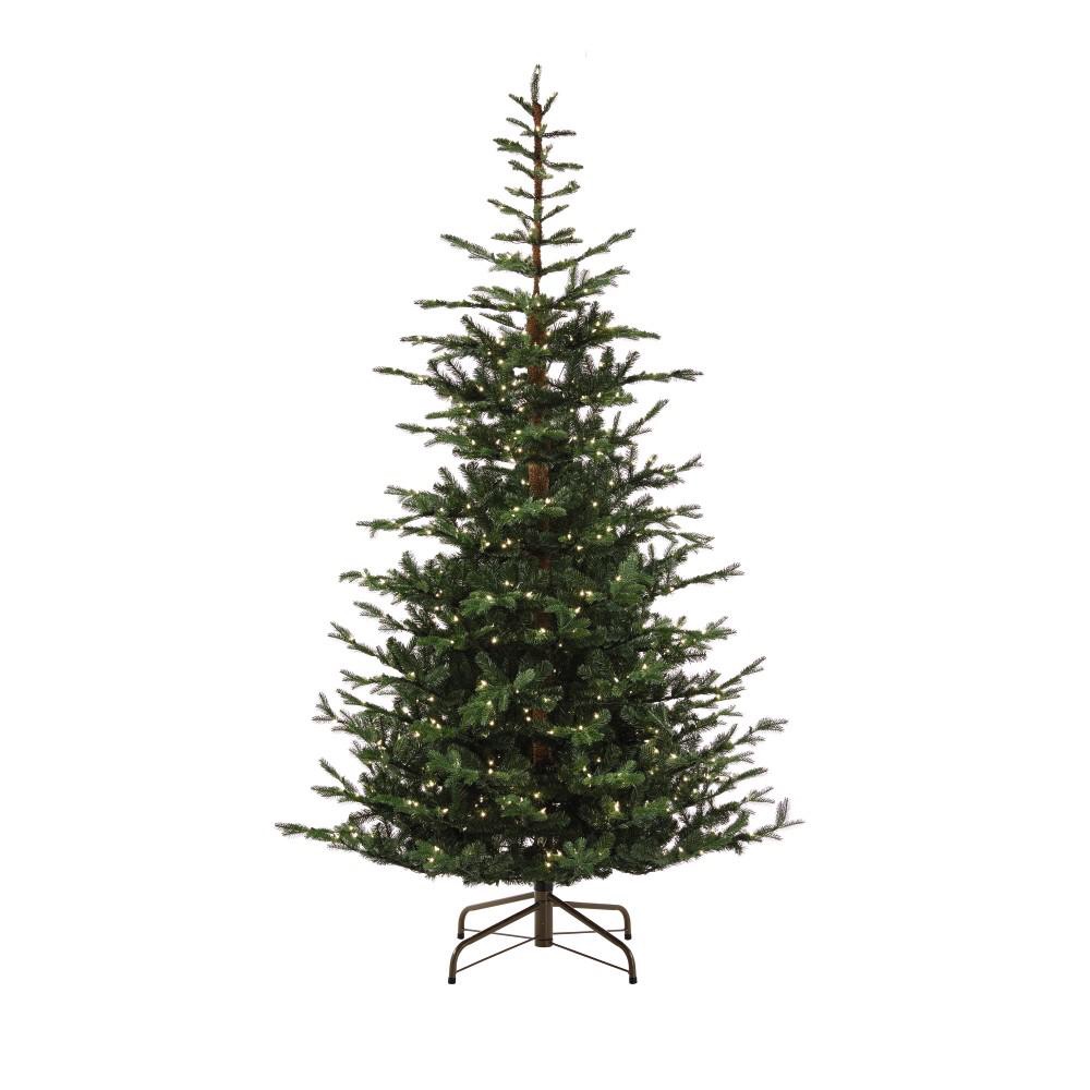 Martha Stewart Living 9 ft. Pre-Lit Feel Real Norwegian Spruce Artificial 圣诞树和灯泡