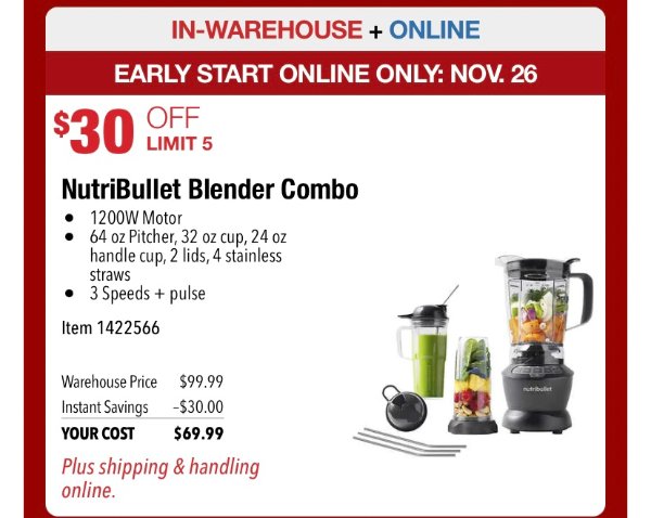 Costco Deals - 🙌@nutribullet #blender combo on sale $20