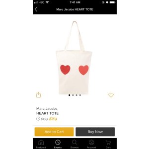 $89 HEART TOTE by Marc Jacobs 托特包
