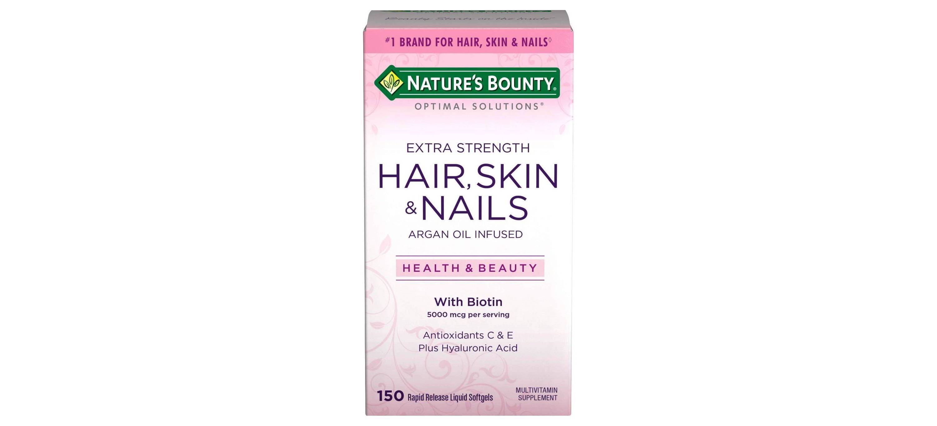 Target：Nature's Bounty 头发，皮肤，指甲美容复合胶囊(150片，5000mcg)，$7.67一件包邮，仅此一日