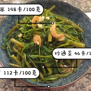 减脂04｜虾米虾酱炒通菜+嫩煎鸡胸...