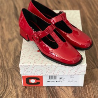 Red patent upcycled leather Mary janes | Carel Paris Shoes
