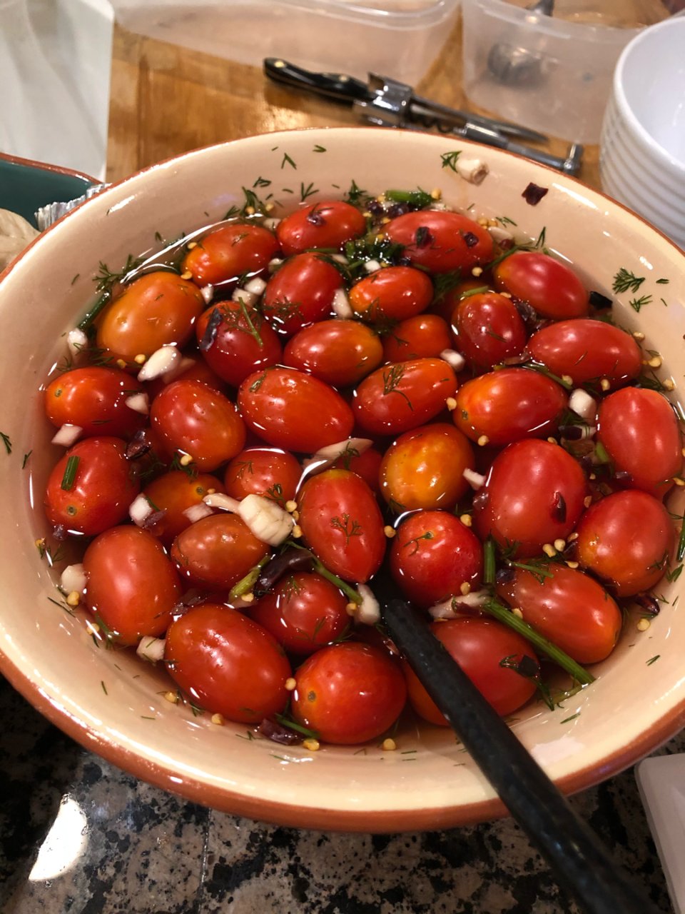 自己腌制的圣女果,来自自家菜园的小番茄,快手腌制,美式腌菜