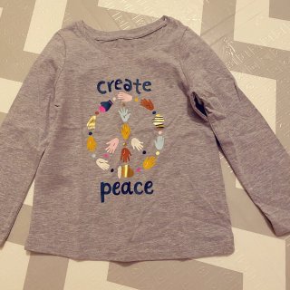 Toddler Girls' 'create Peace' Long Sleeve Graphic T-shirt - Cat & Jack™ Heather Gray : Target