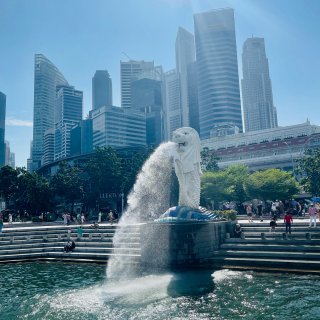 美丽的⛲️新加坡🦁️Merlion🐟公园...