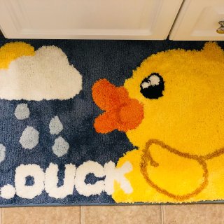 大江 x B.Duck联名 植绒家用防滑地毯 50x80 #看看鸭-海蓝