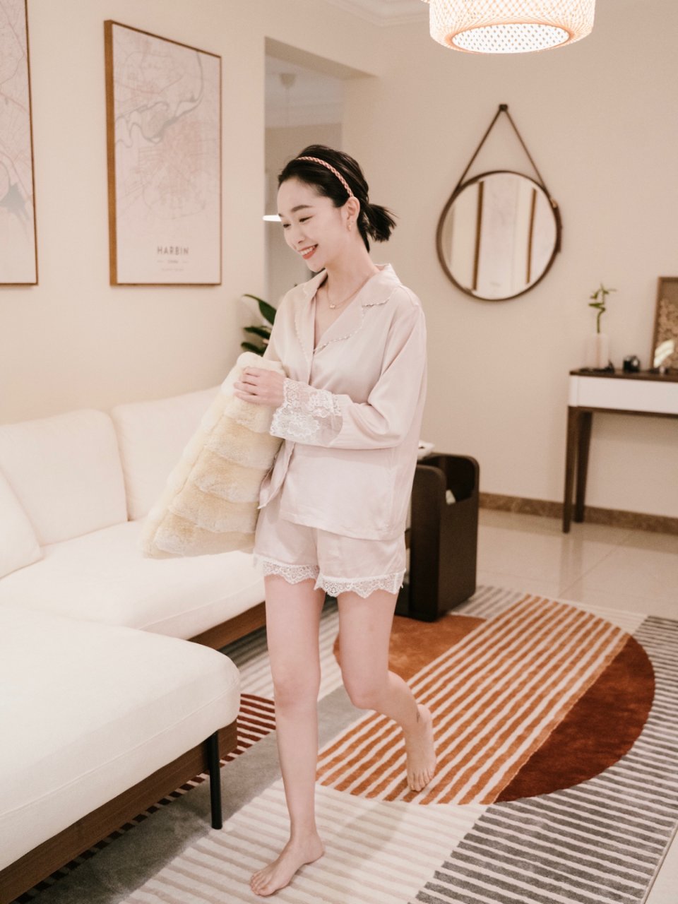 Lykke Home | 19 Momme Mulberry Silk Sakura Pajama Set – Fangyan