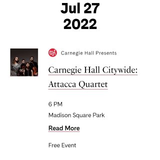 纽约|卡耐基大厅夏日户外免费音乐会...
