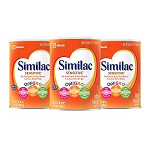 Similac Sensitive Infant Formula with Iron, For Fussiness and Gas, 2.18 lb (Pack of 3)