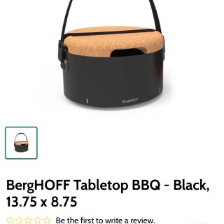 Berghoff 比利时贝高福,BergHOFF 2415601 Studio Portable Tabletop Barbecue with Heat Resitant Base, 35x35x22 cm, Black : Patio, Lawn & Garden