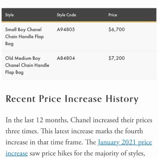 往前数十二个月Chanel第四次涨价来了...