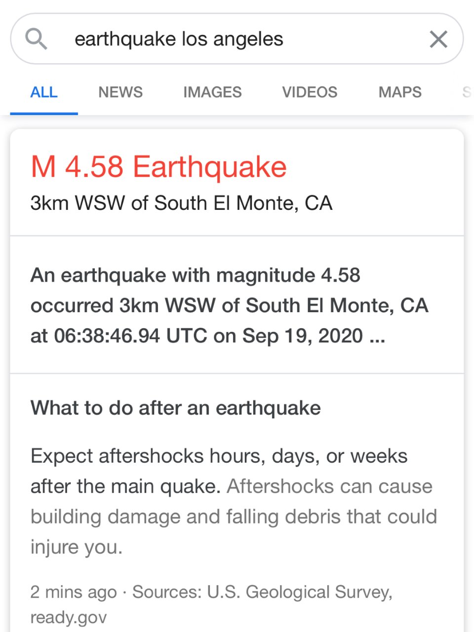洛杉矶刚刚4.6级地震...