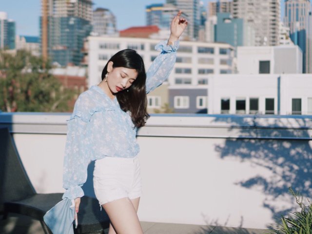 夏日淑女穿搭 | 清凉蓝白配色