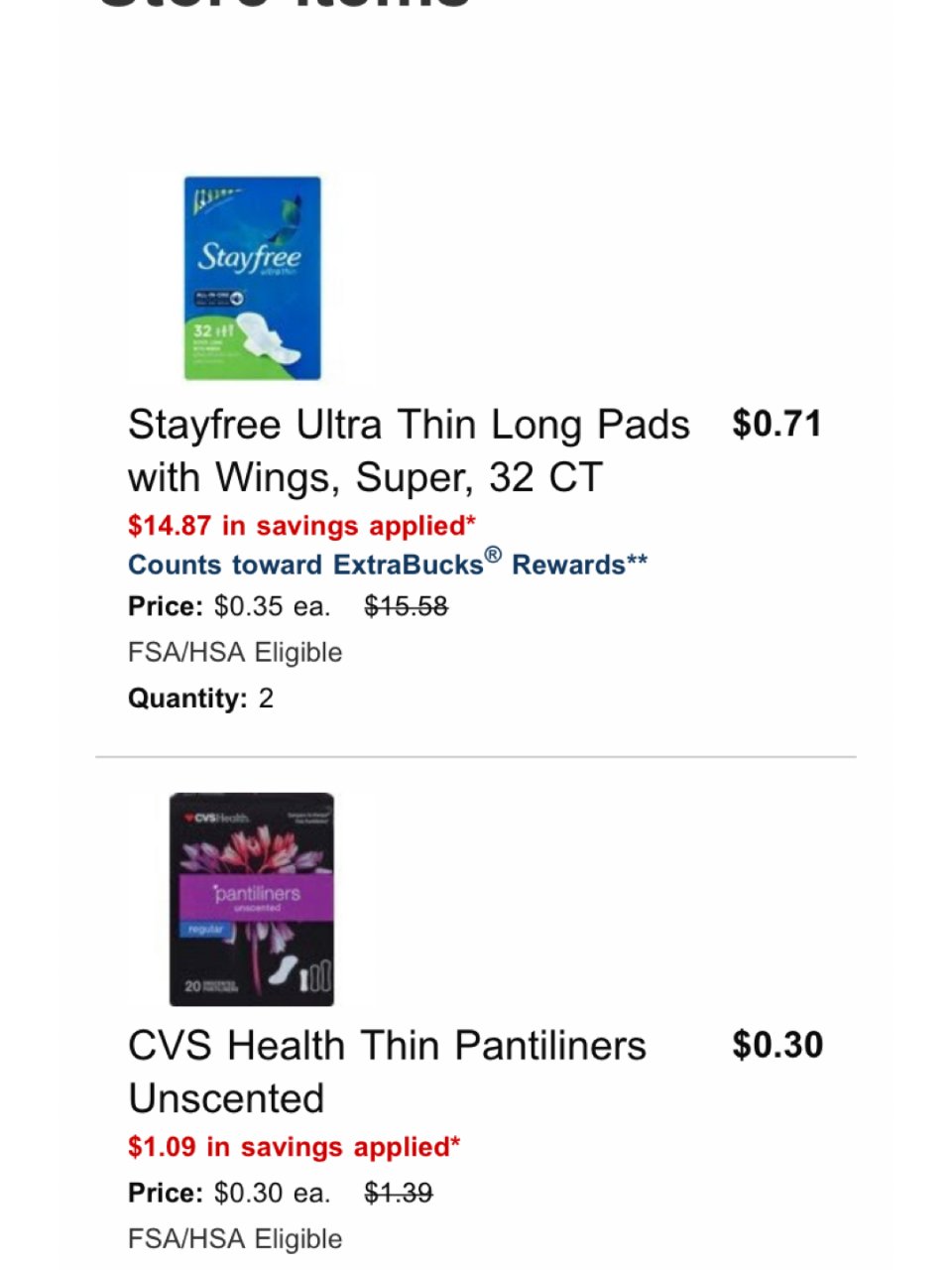 CVS,Stayfree