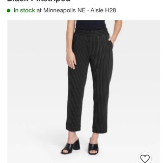 Women's High-rise Slim Straight Fit Ankle Pull-on Pants - A New Day™ Black Pinstriped : Target,Target 塔吉特百货