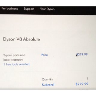黑五买Dyson V8 Abdolute...