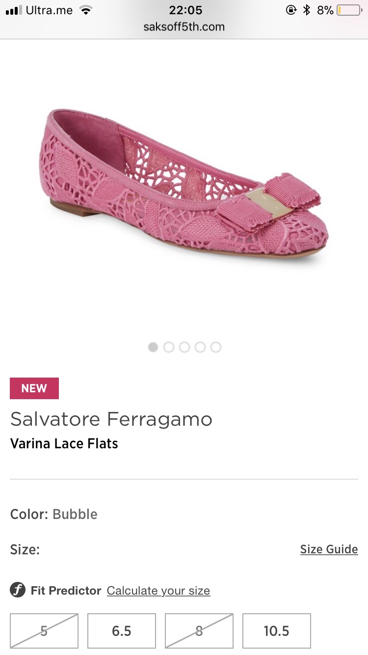 Salvatore Ferragamo Varina 粉红色蕾丝平底鞋