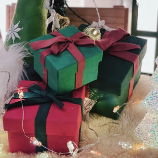 VINTER 2021 Gift box, set of 3, handmade green/red - 宜家
