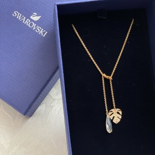 Tropical Necklace, White, Gold-tone plated | Swarovski.com