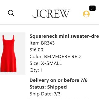 👗穿$16刚入Jcrew针织小红裙去吃r...