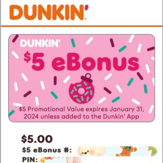 Dunkin’ Donuts 🍩 礼卡买...