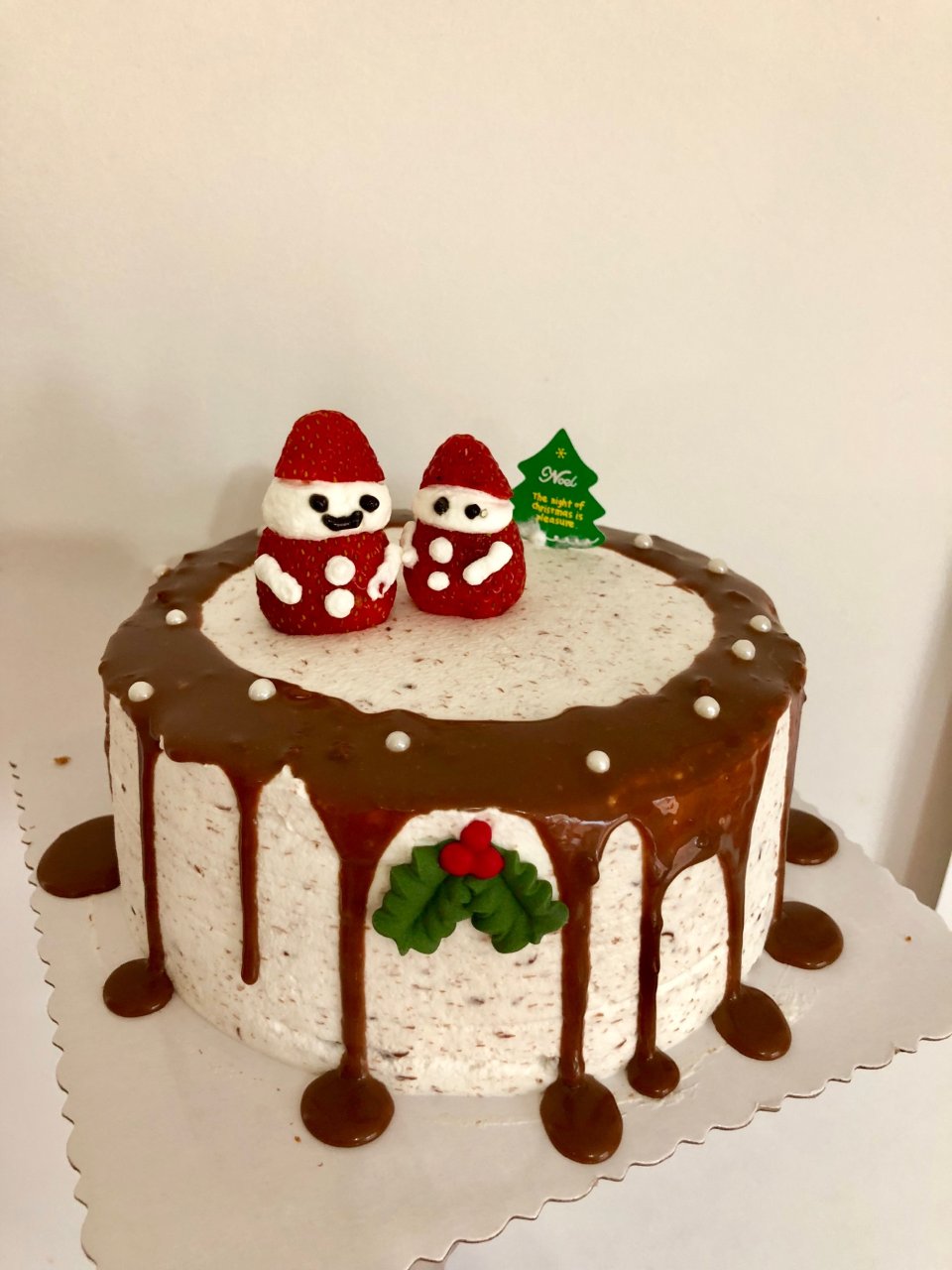 圣诞巧克力淋面蛋糕...