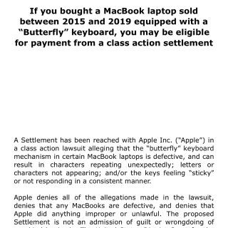 apple macbook键盘诉讼...