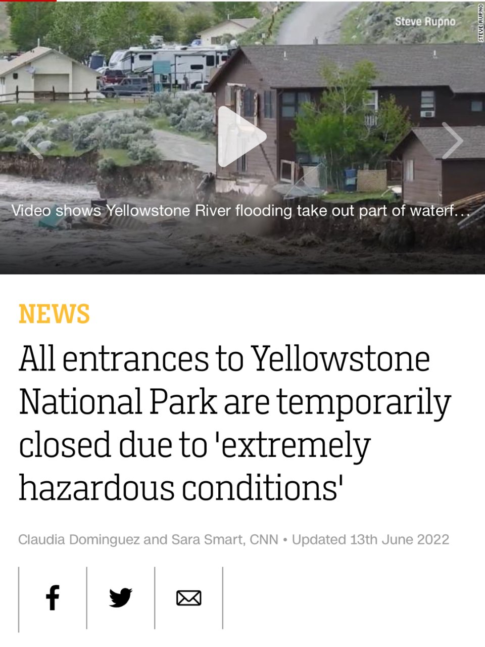 急！！黄石公园“极度危险”已经闭园了！...