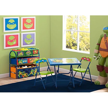 Nickelodeon 忍者神龟儿童玩具收纳架加桌椅