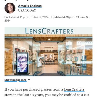 Lenscrafters也被集体诉讼！别...