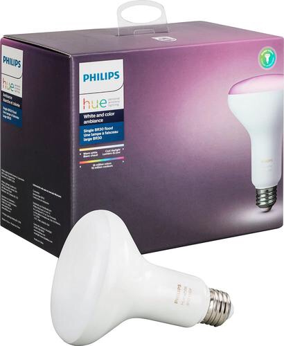 Philips Hue White and Color Ambiance BR30 Wi-Fi Smart LED Floodlight Bulb White 468942 - Best Buy