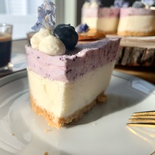 愛上烘培的理由｜免烤藍莓生乳冰淇淋蛋糕🫐...