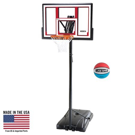 Lifetime Adjustable Portable Basketball Hoop (48-Inch Polycarbonate) with Basketball, 90491 - Walmart.com