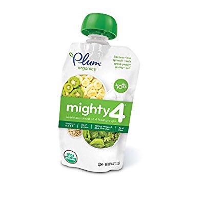 Plum Mighty 4有机婴儿辅食，4段奇异果香蕉味，12袋