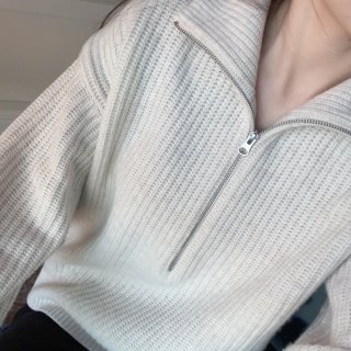 The Felted Merino Half-Zip Sweater Heathered Oat – Everlane
