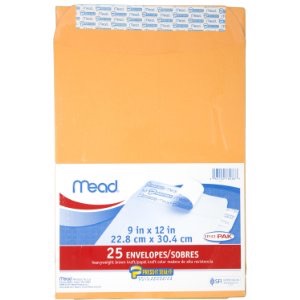 Mead Press-It Seal-It 6X9 Envelopes信封 30个装