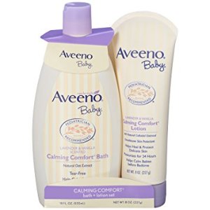 Aveeno Baby Calming Comfort Bath + Lotion Set, Baby Skin Care Products, 2 Items