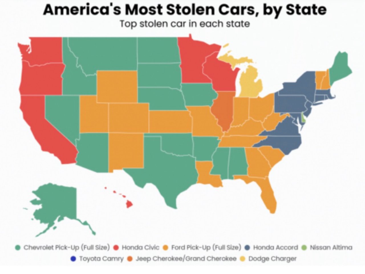 现在偷车越来越猖狂啦｜你们的州上榜了么？...