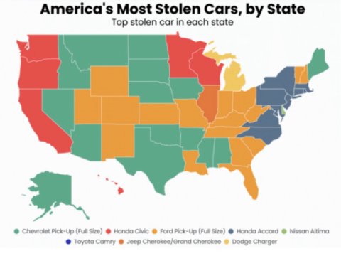 现在偷车越来越猖狂啦｜你们的州上榜了么？😢