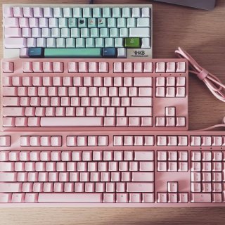 粉嫩少女心 Ducky粉色键盘...