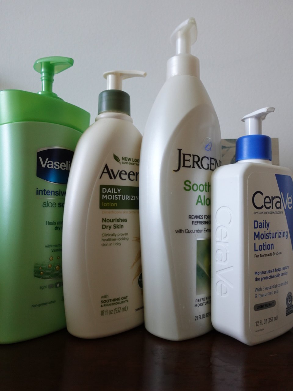 Vaseline 凡士林,Aveeno 艾维诺,Jergens,CeraVe